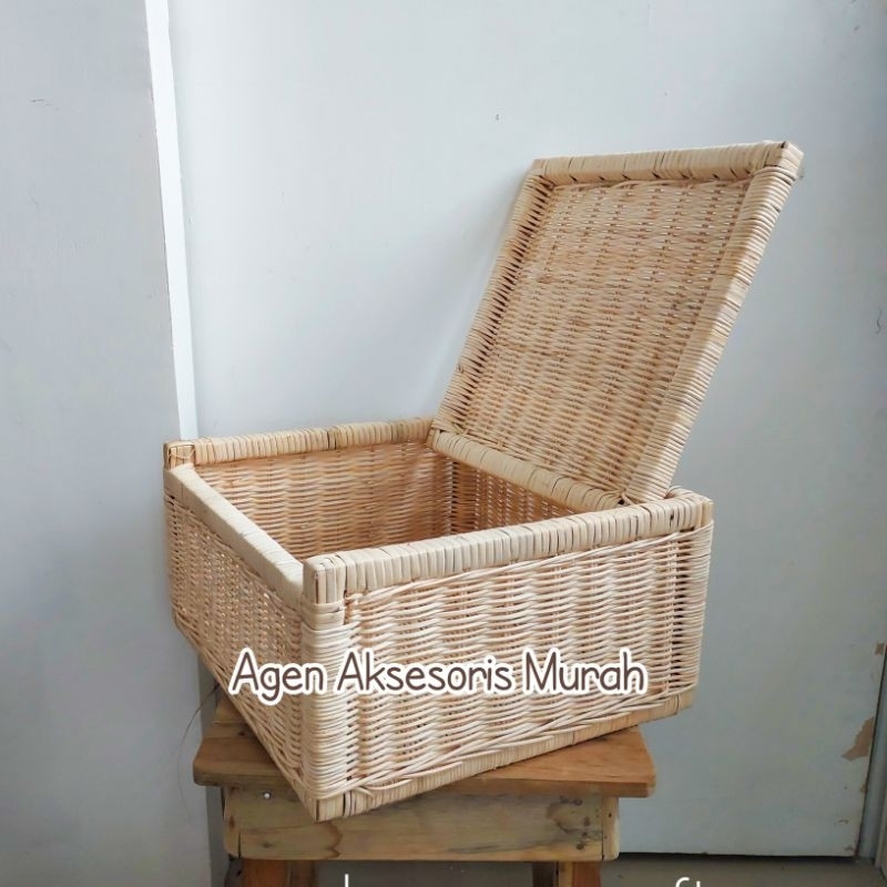 Keranjang Rotan Box Peti 30x30x15cm - Natural