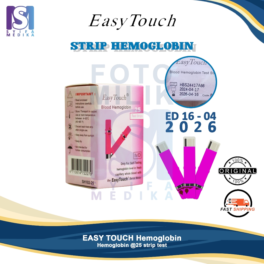 EASY TOUCH Strip Hemoglobin / Hemoglobin EASY TOUCH , Strip ET Hemoglobin 25 Test