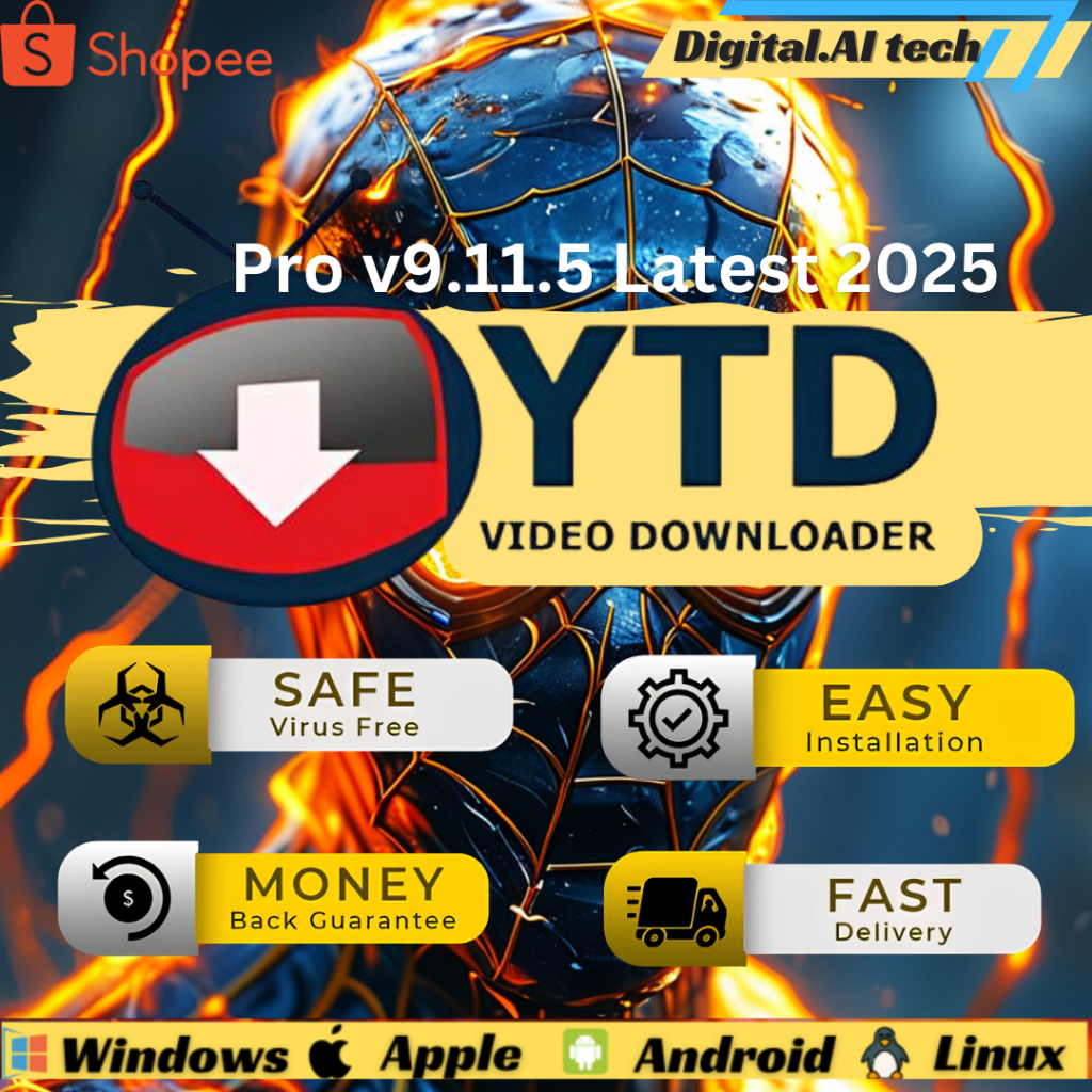 YTD Video Downloader [SELF REDEEM]  Pro v9.11.5 Latest 2025 Lifetime For Windows | YT Downloader