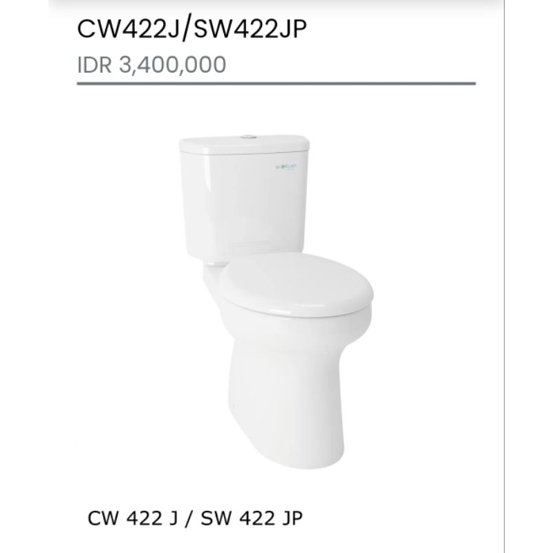 Closet Kloset duduk TOTO Close Coupled Toilet Kualitas1 Grade A CW422J