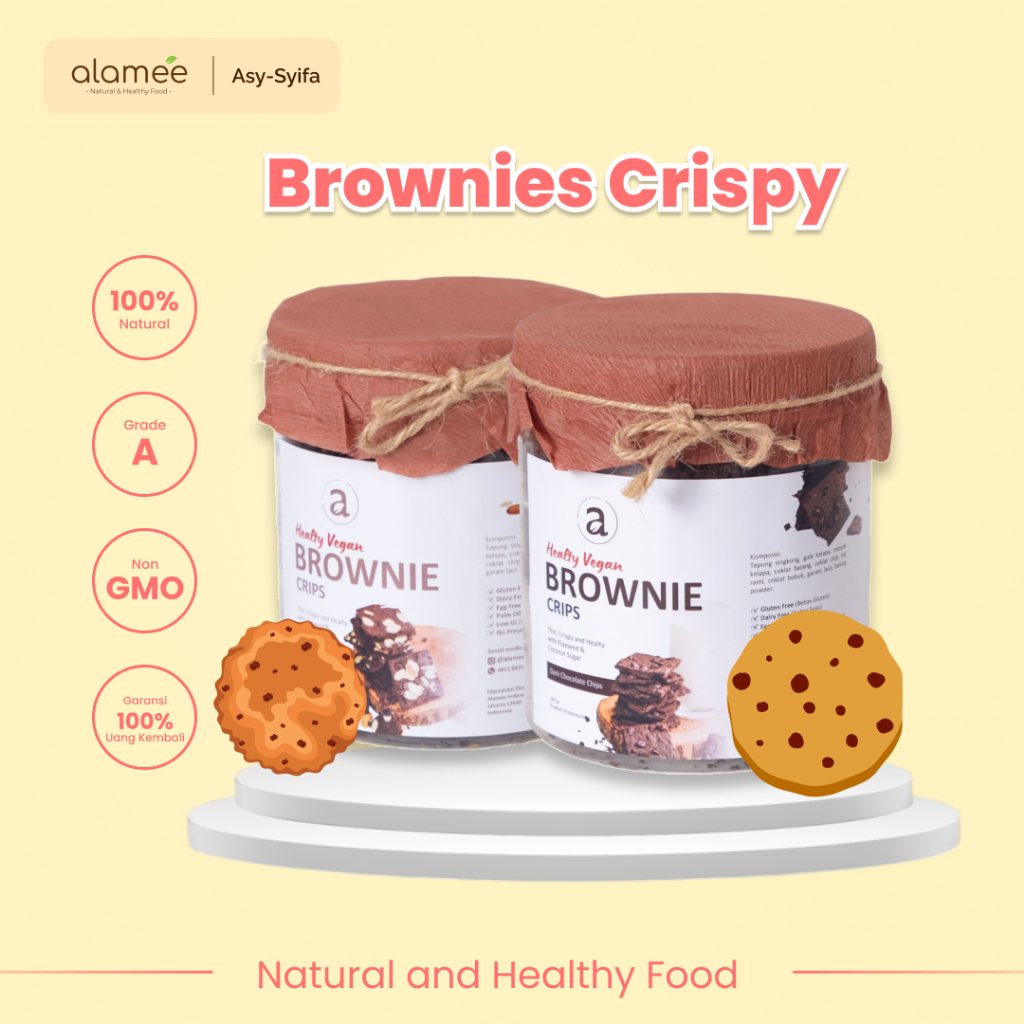 

Brownies Crispy Cookies Cookie Cemilan Snack Sehat Choco Chip Brownie Chips Cookie Kue Kering 165gr