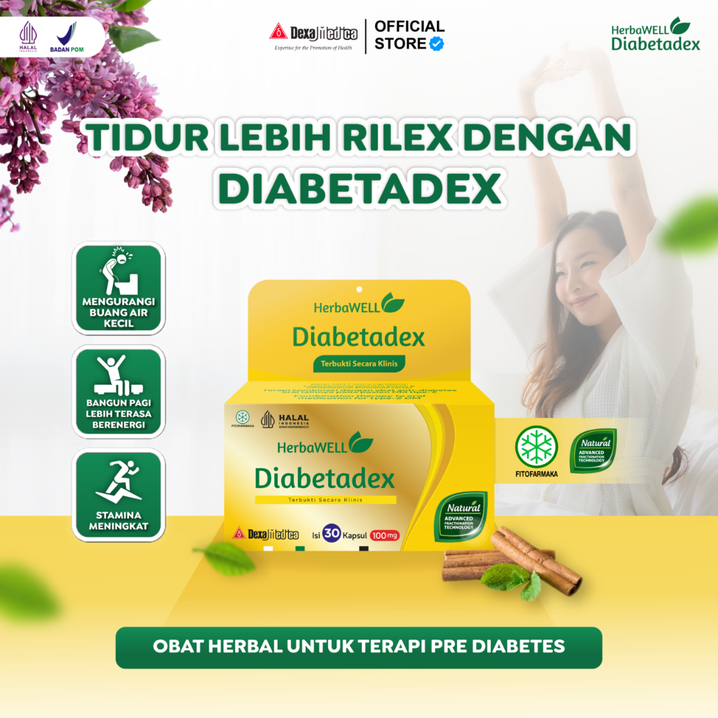 Herbawell Diabetadex - Herbal Diabetes - 100mg 30 Kapsul - Bukan Obat Yacona