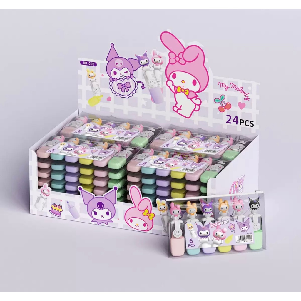 

[YY]Stabilo Set isi 6pcs Marker Stabilo Highlighter Anak Sekolah Marker Sanrio 0009