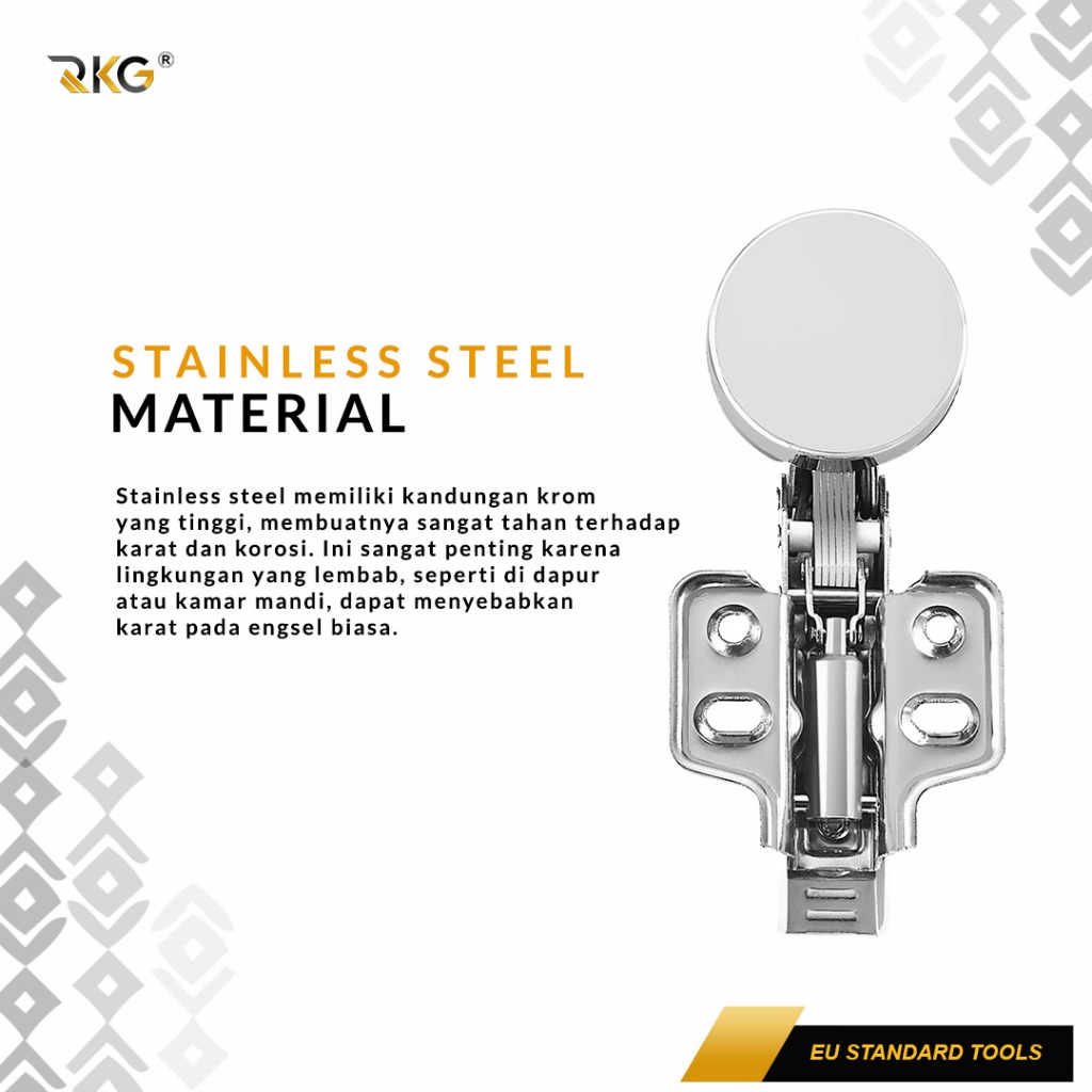 RKG Engsel Sendok Kaca Slowmotion Soft Close Hidrolik 35 Mm