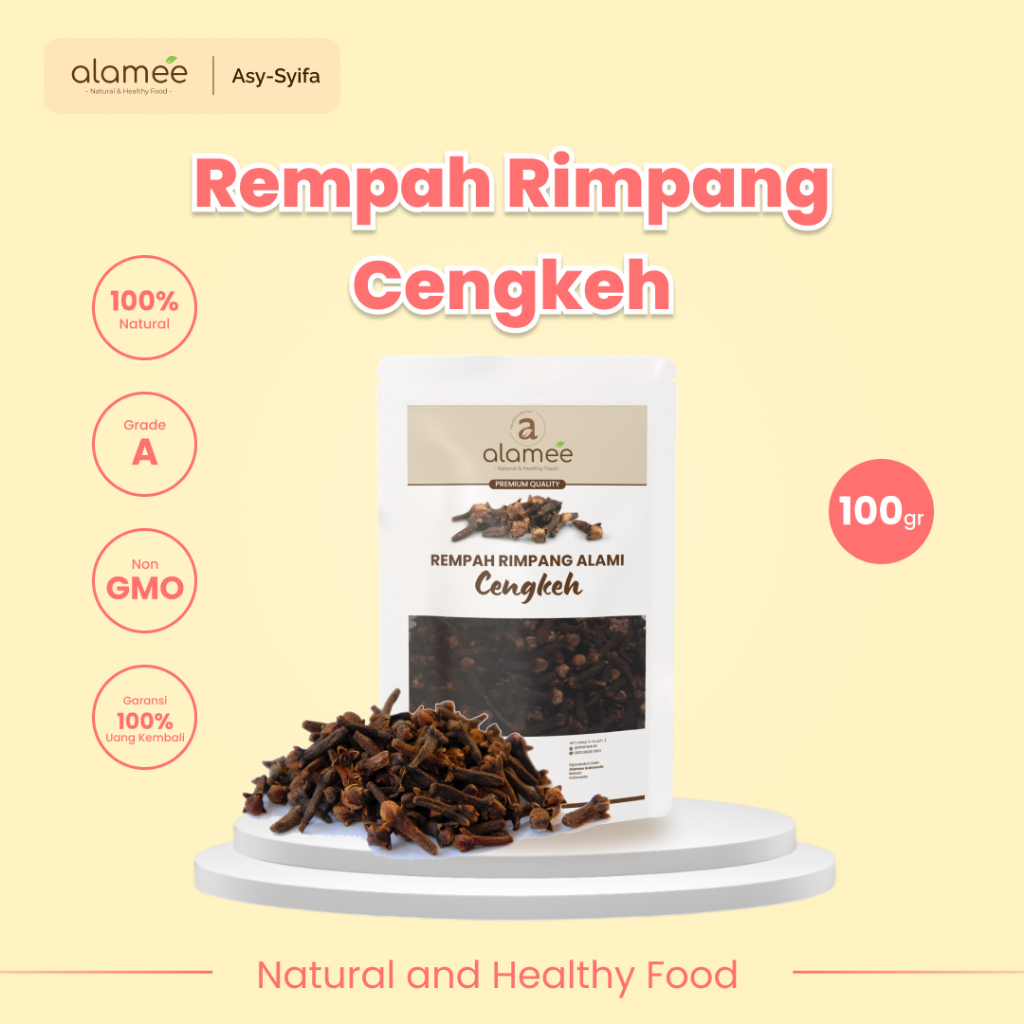 

ALAMEE Cengkeh Rempah Kering Organik Cloves Rimpang Organik Alami Bumbu Seasoning Masakan Masak 100g