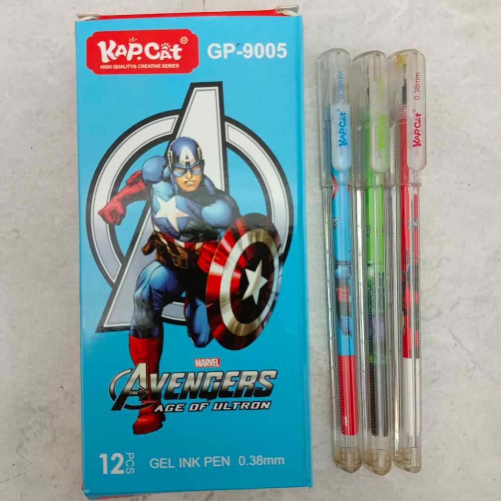 

1 Gross Isi 12 Lusin Pena Gel KapCat AVENGERS