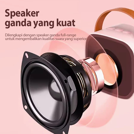HOT DEALS COD SPEAKER KARAOKE MINI SPEAKER BLUETOOTH KARAOKE SALON KARAOKE 2 MIC SET PORTABLE
