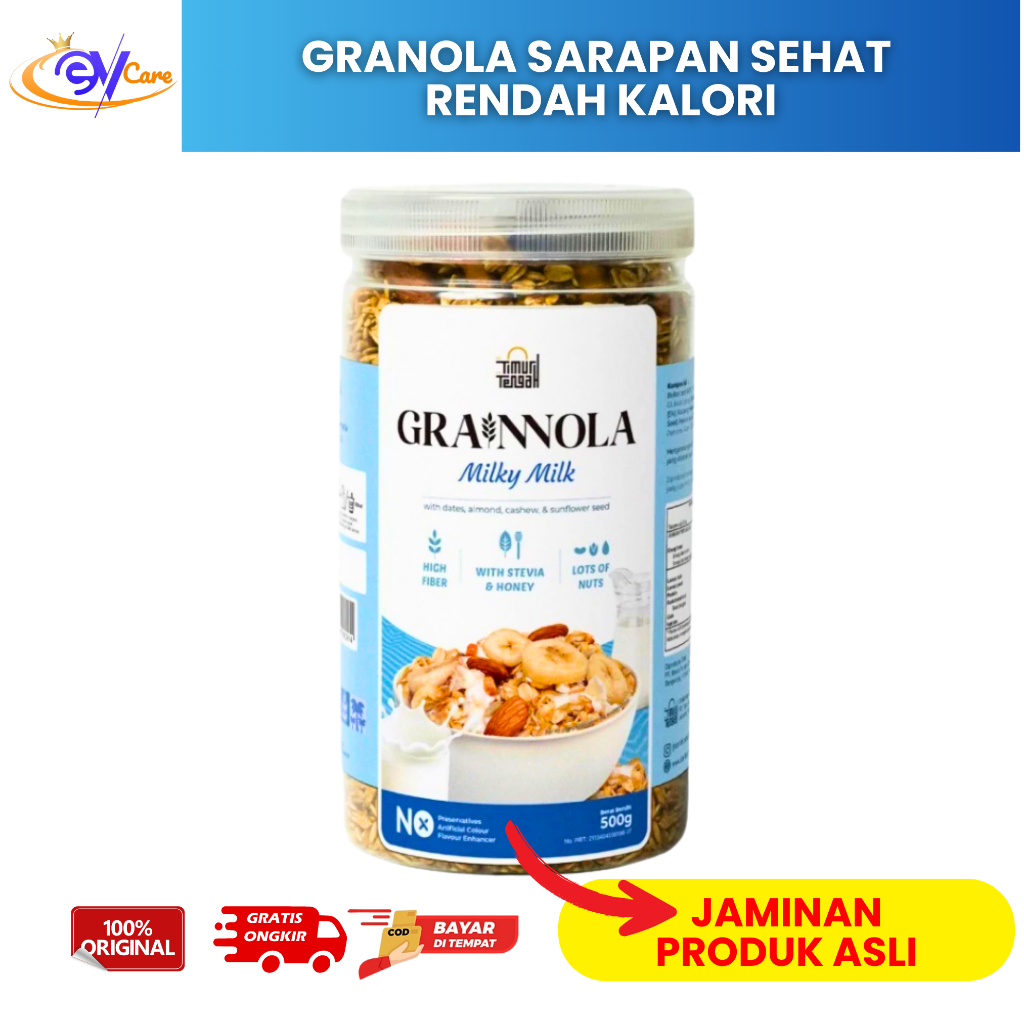 

Granola Timur Tengah Milky Milk Makanan Rendah Kalori Oatmeal Sereal Sehat 500 gram