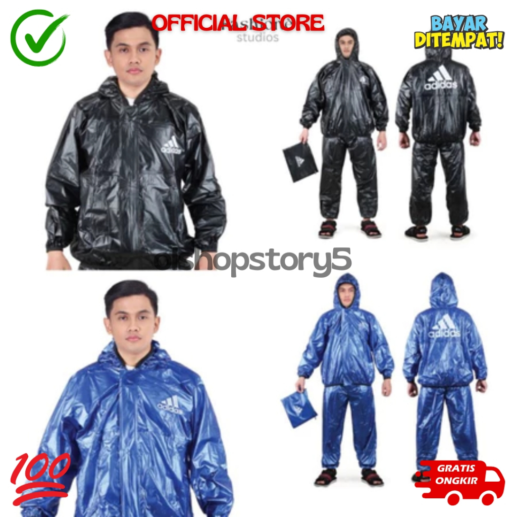 Jas Hujan Adidas Setelan Jaket + Celana