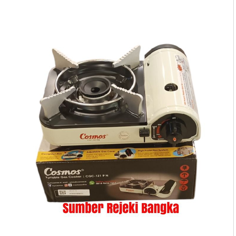 Kompor Gas Portable Cosmos CGC 123 P, Stainless Steel, Cocok untuk Traveling