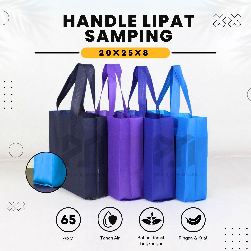 

HLS SUPER ECO Tas Spunbond Goodie Bag 20X25 Laken Model Tali Tebal Polos | CUSTOM/SABLON