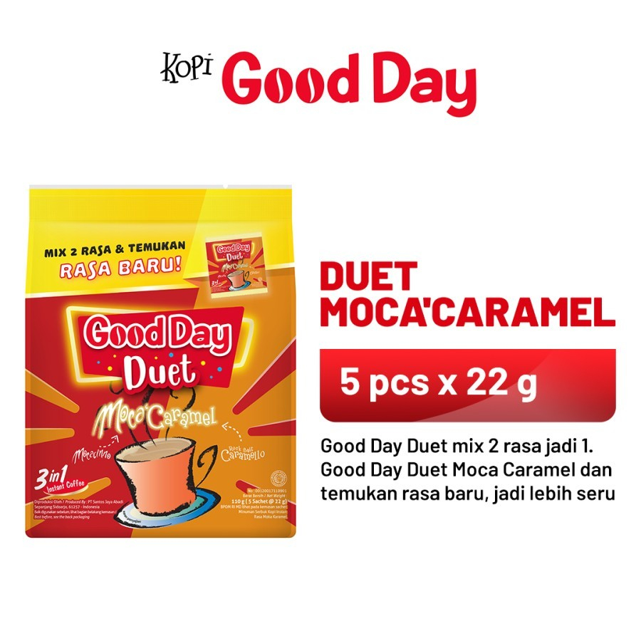 

Good Day Duet MOCA'CARAMEL 5 Sachet per Bag 110 Gr