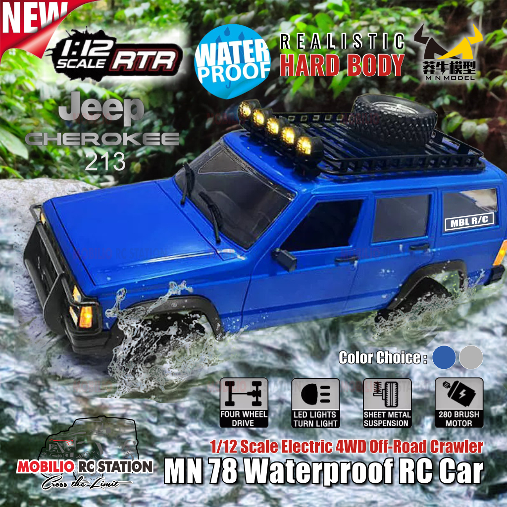 RC MN78 Waterproof Jeep Cherokee 213 1/12 Scale 4WD Crawler Car RTR