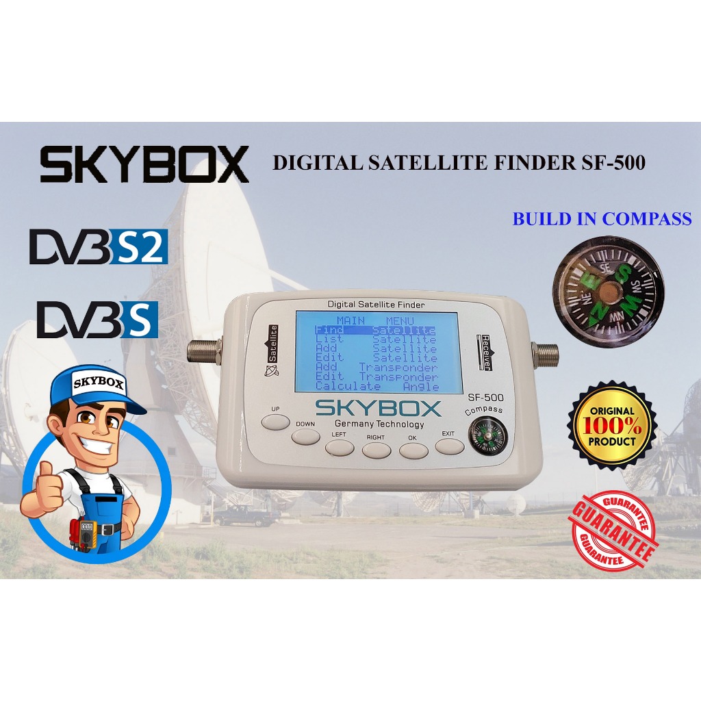 SATFINDER SKYBOX SF500 DIGITAL SATELITE FINDER METER DIGITAL SF-500 SKYBOX