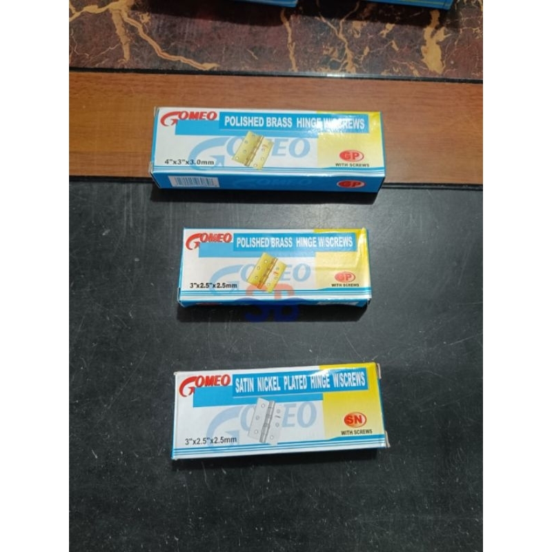 Engsel Pintu Gomeo 3 inch dan 4 inch / engsel pintu gomeo / engsel pintu tebal warna kuningan gold /