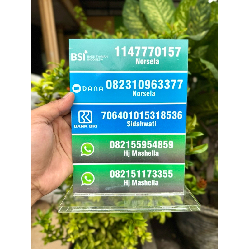 

AKRILIK MEJA PAPAN MEJA UKURAN 15x20cm BISA CUSTOM / RUBAH NOMOR DLL