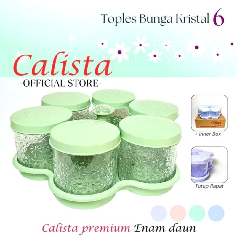 Toples Set Calista 6 Daun atau Bunga / Toples Calista Motif Daun atau Bunga