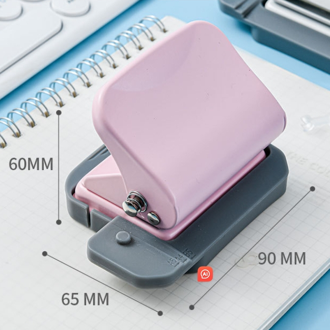 Pink / Biru Buku Catatan 6 Lubang Pelubang Bulat Mesin Pelubang Standar A4 A5 B5