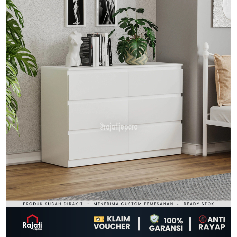 Meja Nakas Minimalis Nakas Lemari Laci Drawer Meja Kamar Tidur | RJMLPEM3