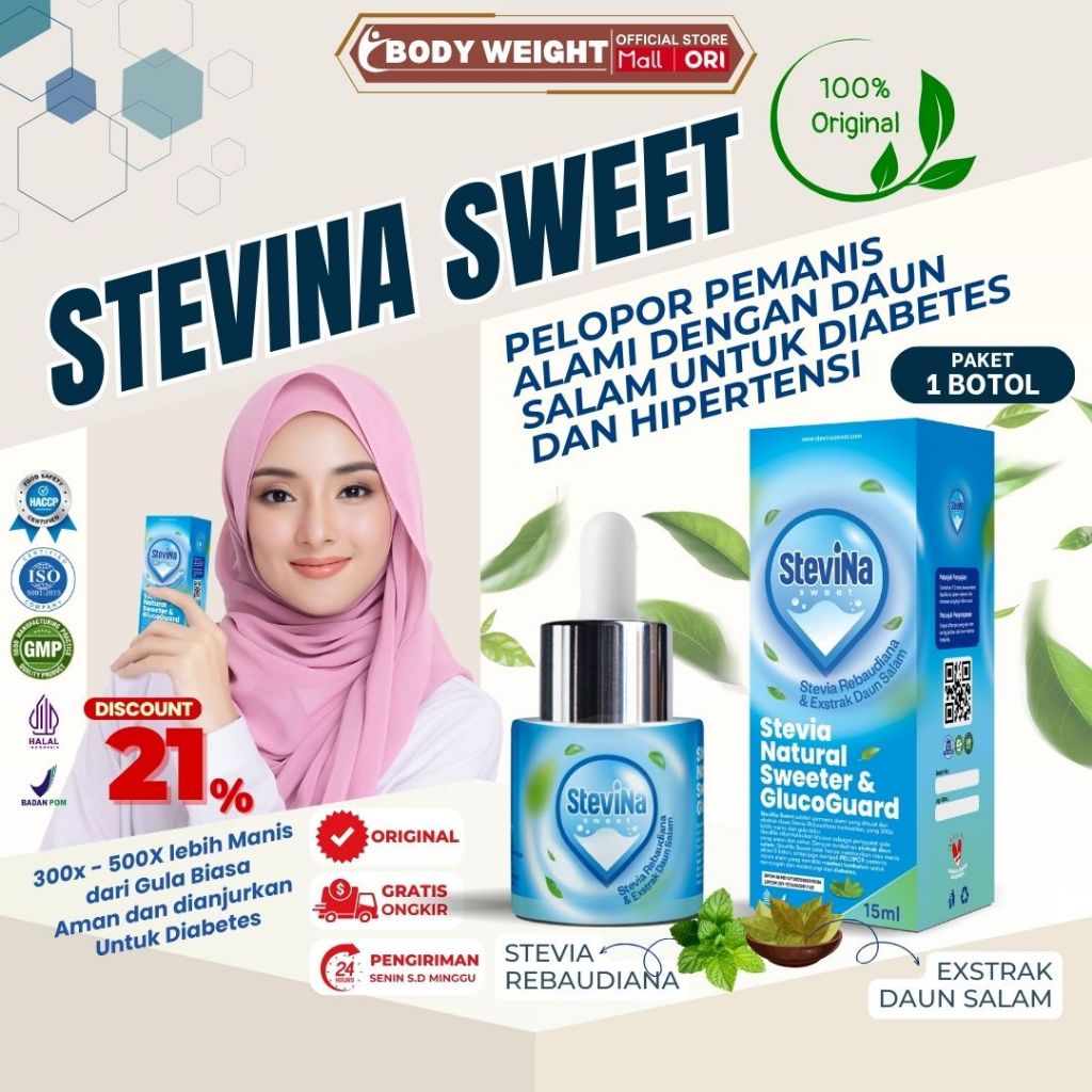 

Stevina Sweet Stevia Alami 0 Kalori Plus Herbal Daun Salam Untuk Mencegah Diabetes 1 Botol 15ml