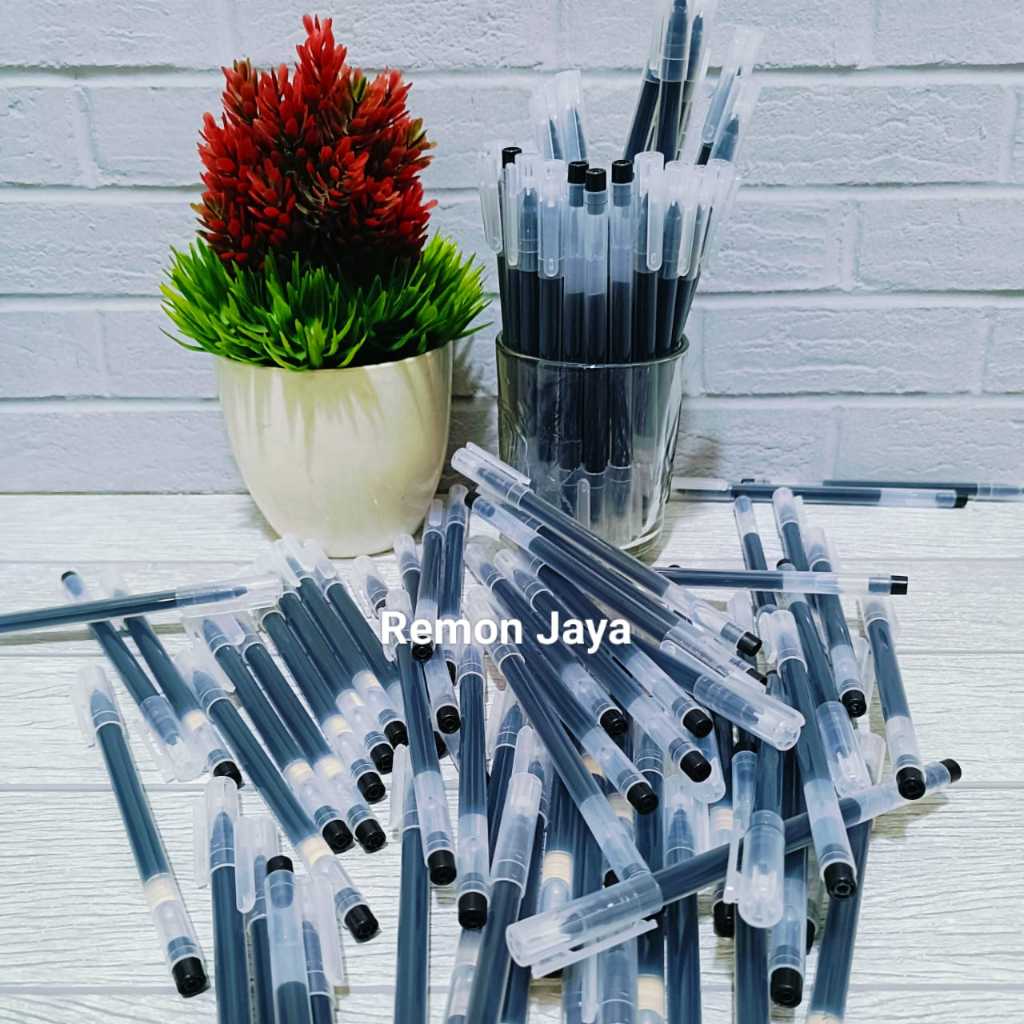 

PROMO 100 PCS Pulpel Gel 0.5mm Bolpoin Pena Pulpen Tinta Gel Cair Pena Transparant