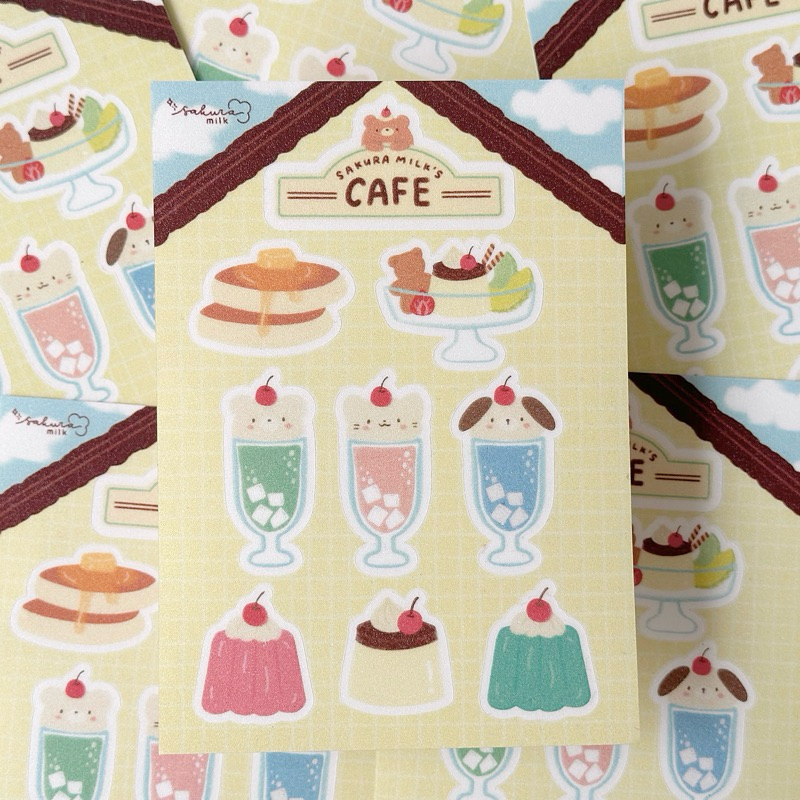 

Sticker Pudding Parfait Aesthetic Laminasi Glitter