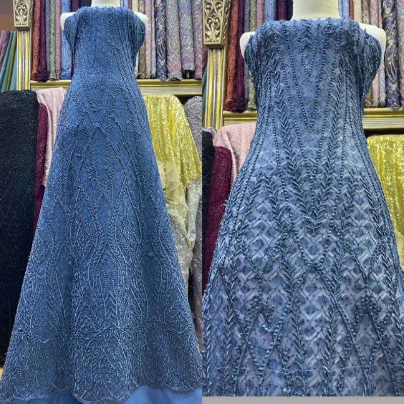 Bahan Kain Tille Laura 3D Bunga Timbul