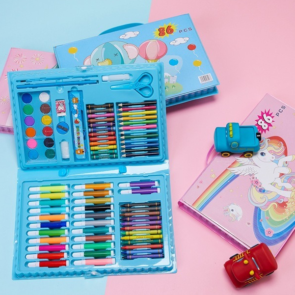 

SHENAR, (COD) CRAYON 86 PCS CRAYON ANAK LENGKAP CRAYON MEWARNAI STATIONARY SET /CRAYON SET ISI 86 PENSIL WARNA CAT AIR ALAT MEWARNAI LUKIS KARAKTER