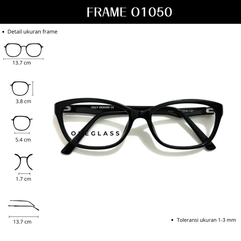 𝗢𝗻𝗲𝗴𝗹𝗮𝘀𝘀 - Frame Kacamata O1050 Unisex