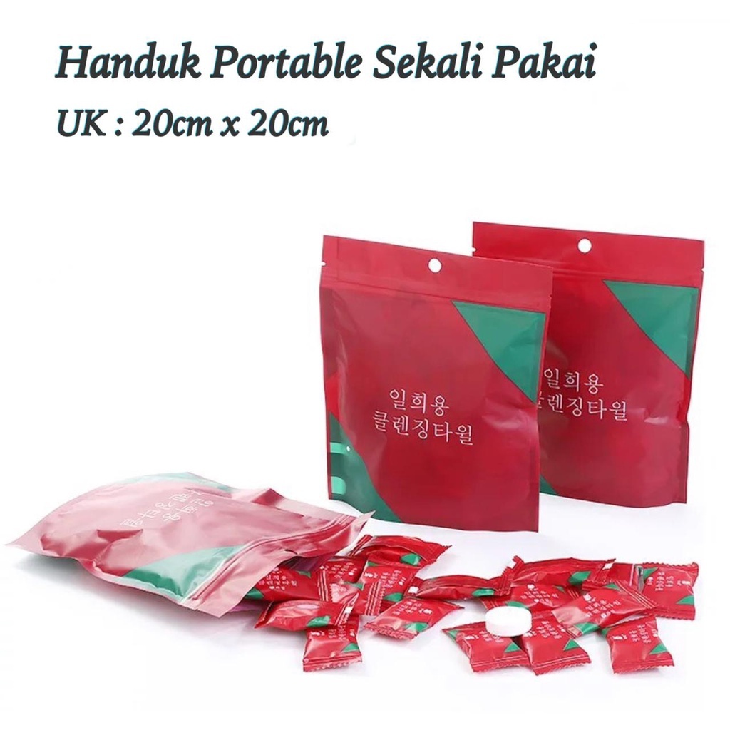 AOB Handuk pil tablet portable travel compres magic towel mini tisu wajah sekali pakai tissue premiu