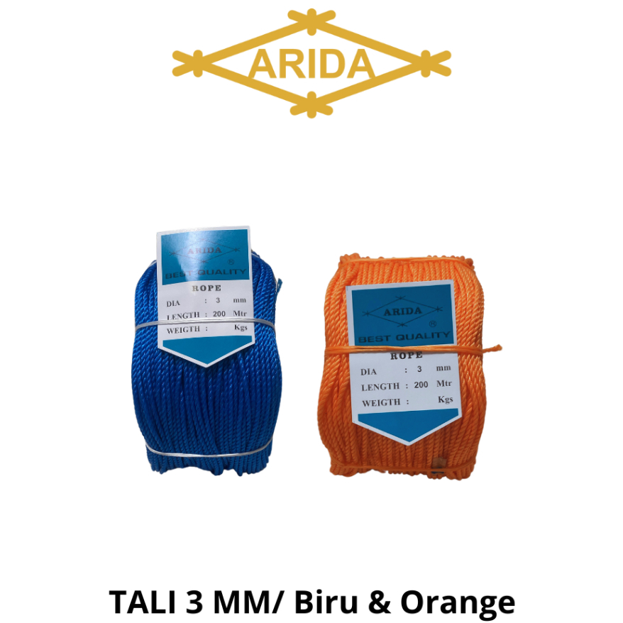 Tali Tambang Arida 3 MM Biru, Orange