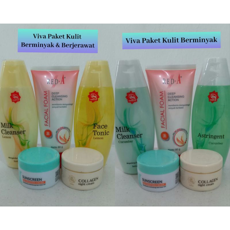 Viva Paket Lengkap Kulit Berminyak & Berjerawat 5pcs/Viva Paket Lengkap Kulit Berminyak 5pcs