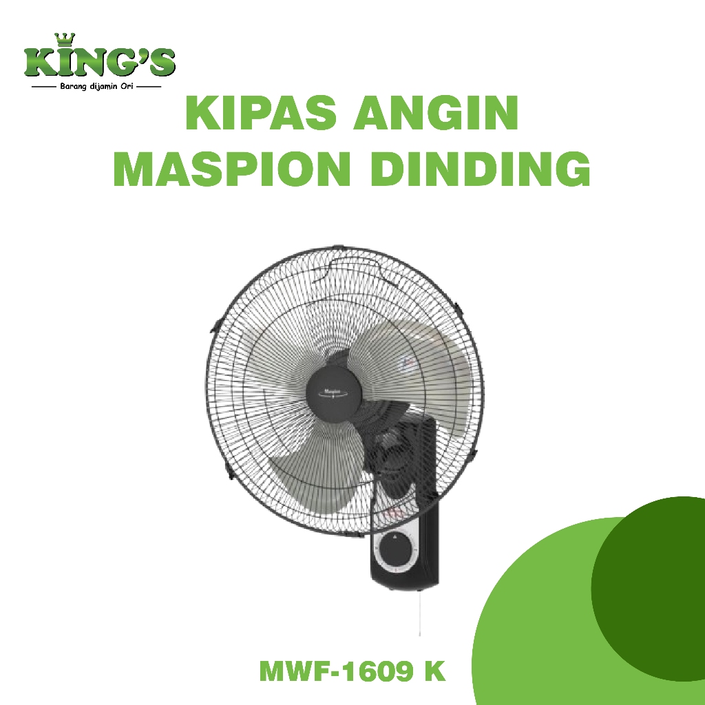MASPION WALL FAN MWF 1609 K KIPAS ANGIN DINDING 16 INCH KIPAS ANGIN DINDING/TEMBOK