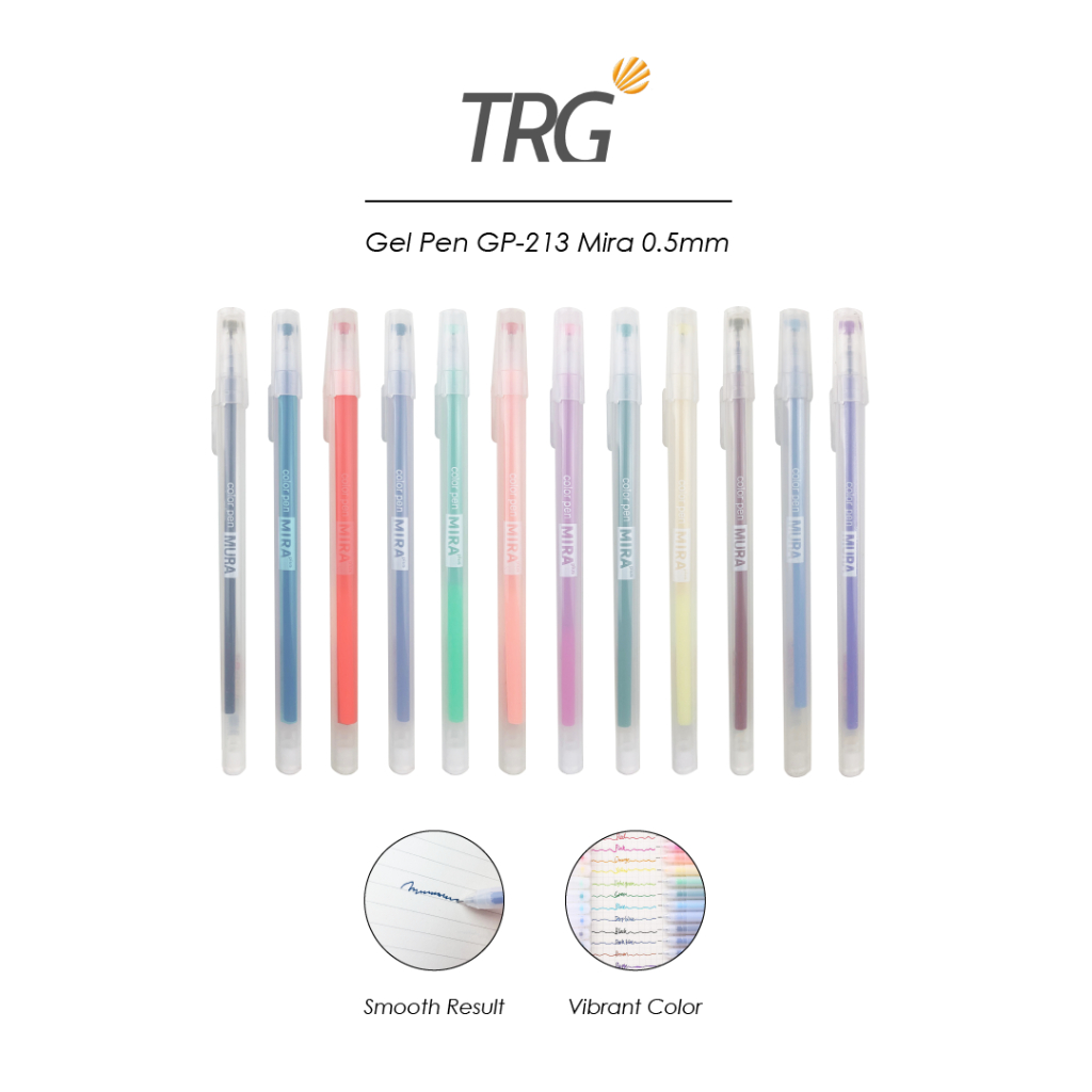 

TRG Mira Color Gel Pen GP-213 0.5mm - Pulpen Bolpen Pena Warna Warni 0,5 mm TRG