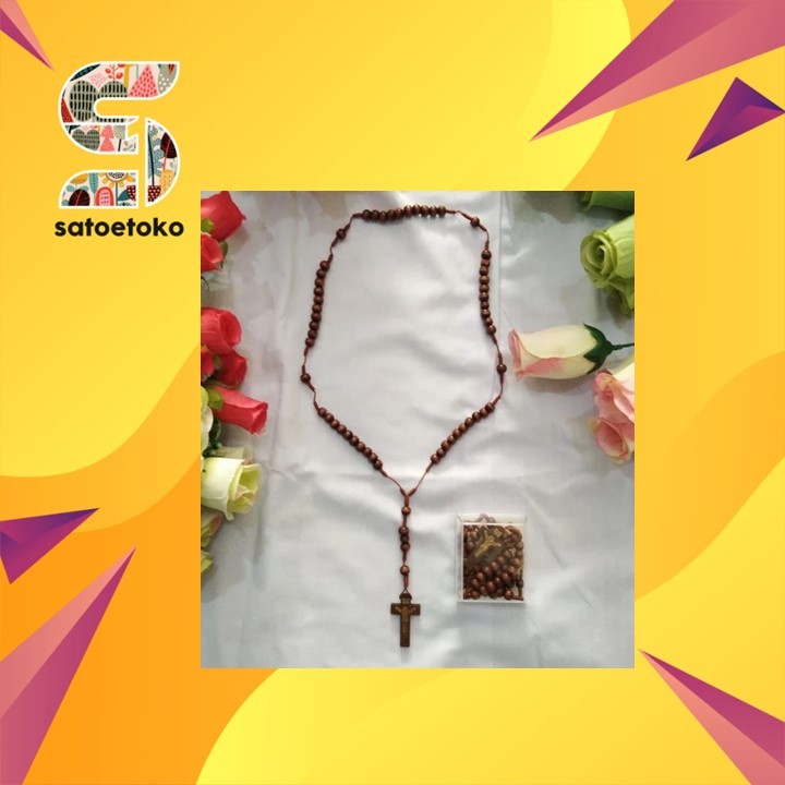 Kalung Rosario Bahan kayu FN003