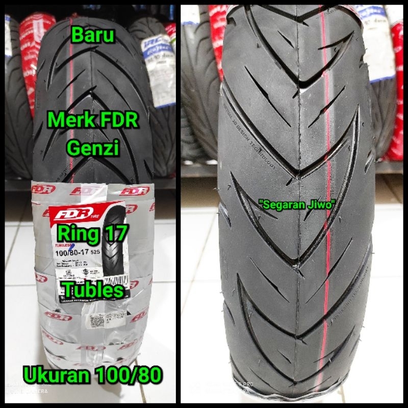 Ban tubles motor matic Ring 14 ukuran 100/80 merk FDR GENZI ban belakang honda vario 150 original