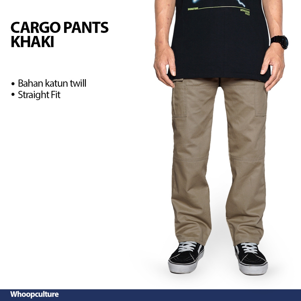 Whoopculture - GORAL - Khaki Long Cargo | Celana Cargo | Celana Cargo Panjang
