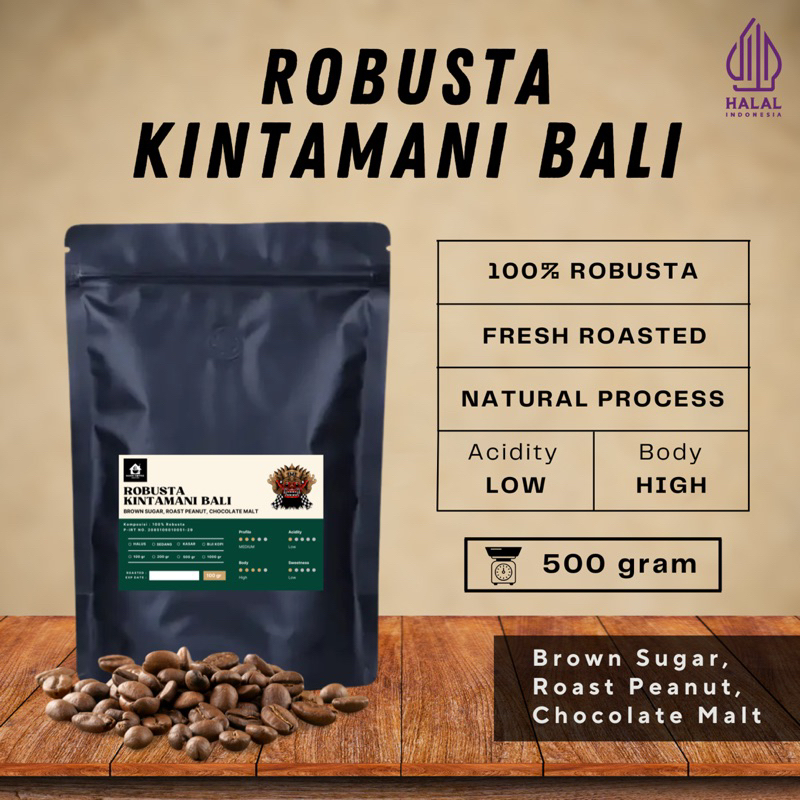 

Biji Kopi Bubuk Robusta Kintamani Bali 500 Gram Espresso Coffee Roast Bean