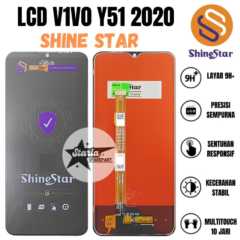 LCD TOUCHSCREEN VIVO Y51 2020 Original SHINE STAR GRATIS LEM+OBENG