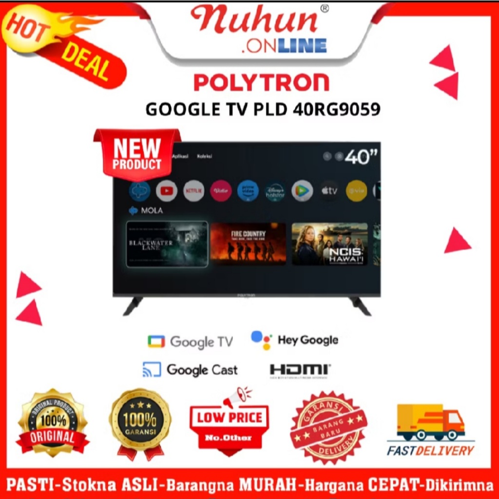 Smart TV polytron LED TV  PLD-40RG9059 40Inch Google Tv
