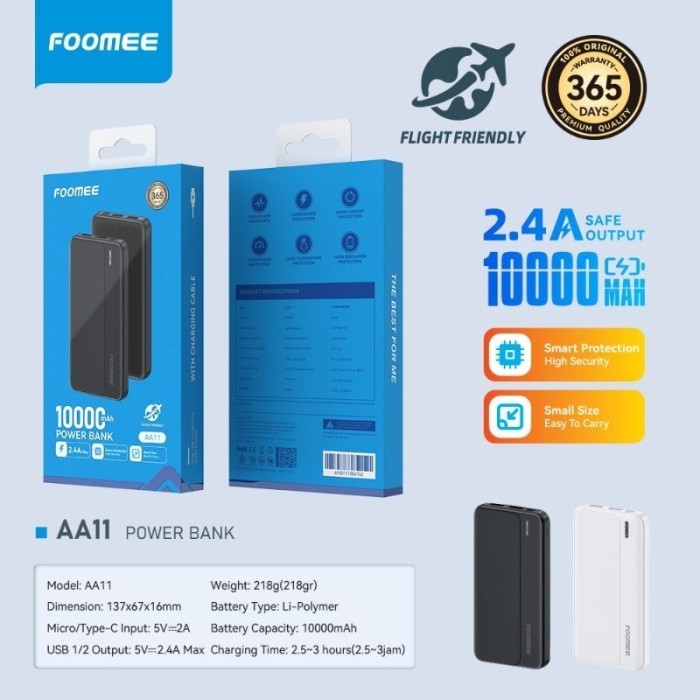 FOOMEE AA11/HIPPO EYES 7000mAh/MEEPLUS MA13 Power Bank 10000mAh 2.4A Max Powerbank LED Indicator Fas
