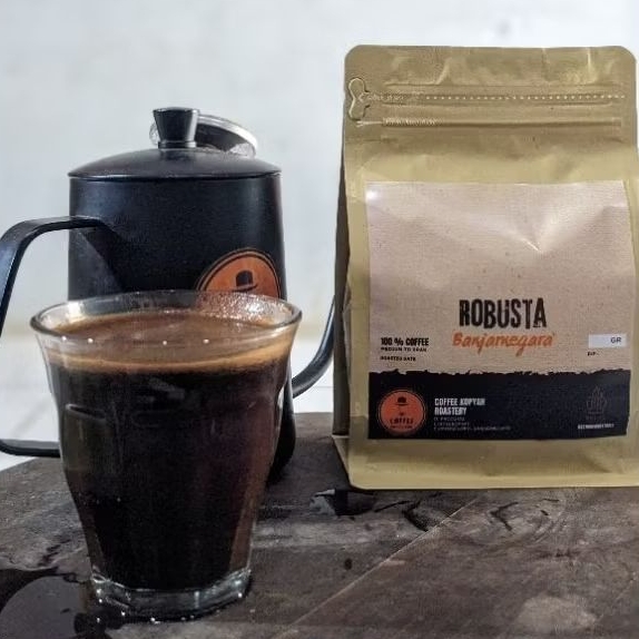 

Robusta Coffee, bubuk Kopi, coffee kopyah 250 gr. kopi banjarnegara.