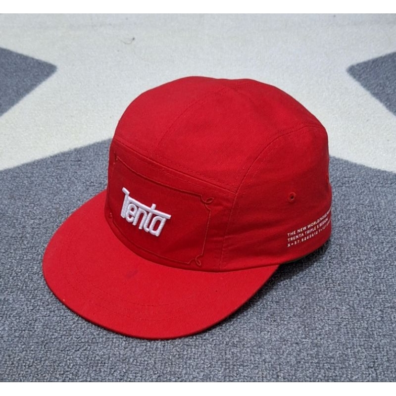 topi merah 5 panel trenta second original unik bekas