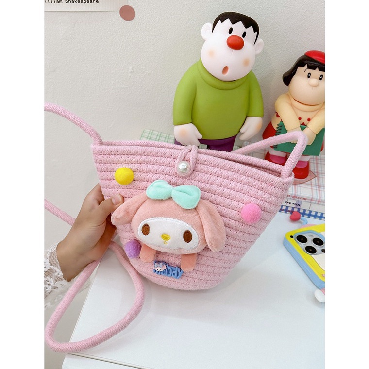 Oke Pr Tas Selampang Anak Perempuan Karakter Kuromi Cinamorol Melody Rajut