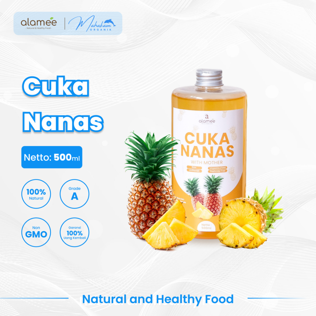 

ALAMEE Cuka Nanas Original Pineapple Cider Vinegar With Mother Organik 500ml