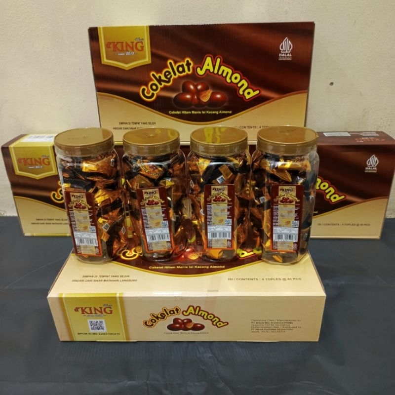 

1 dus isi 4 Toples Cokelat Almond ( Coklat almond d'KING )