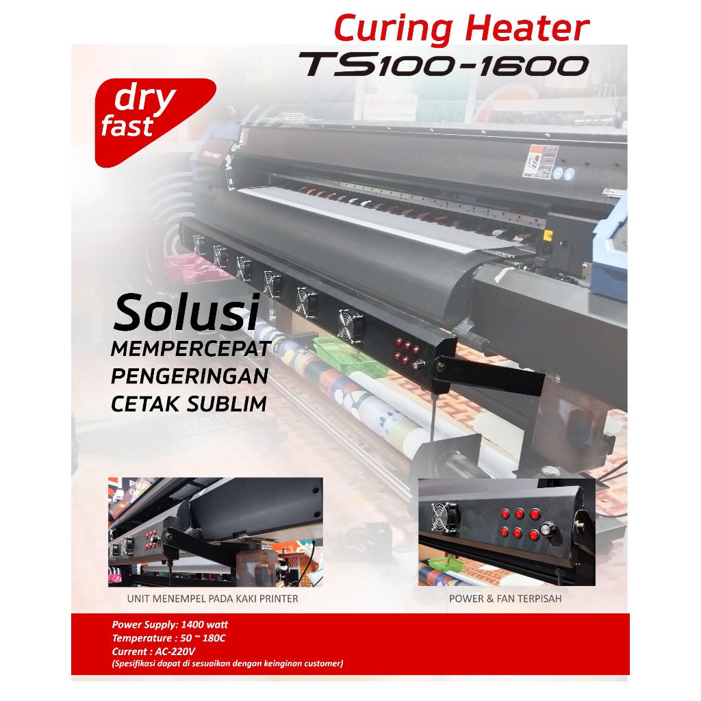 Curing Heater Sublim MIMAKI TS100 JV100, MUTOH / Heater Mimaki TS100 / Pengering Printer Mimaki / Pe