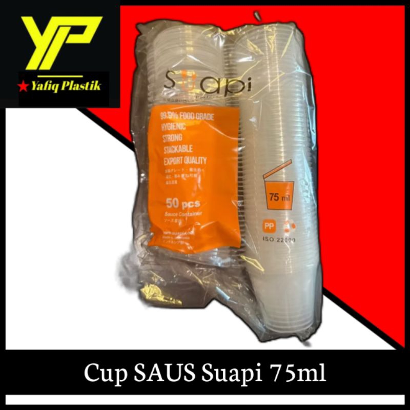 [50pcs] CUP SAUS SUAPI 75ml / WADAH SAUS / TEMPAT SAUS / CUP SAMBAL / Suapi Sauce Container