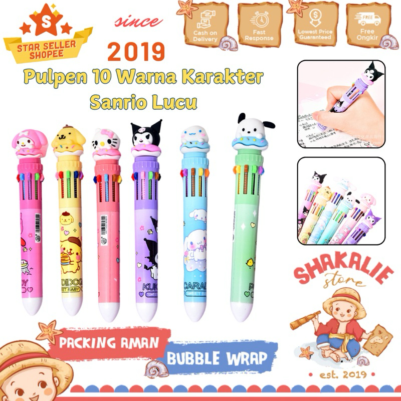

Pena Pulpen Mekanik Karakter Kartun 10 Warna Motif Sanrio Lucu