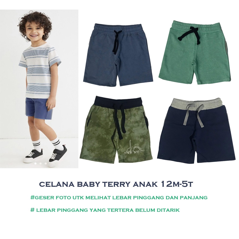 Celana Baby Terry Anak 12M-5T Pendek
